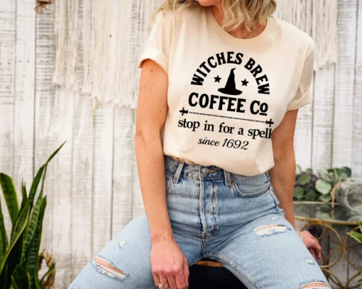 Witches Brew Coffee Halloween Tee Shirt