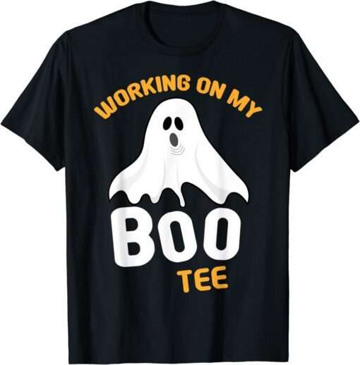 Working on My Boo Halloween Workout Weightlifting Tee Shirt