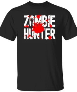 Zombie hunter halloween costume blood splatter Tee shirts