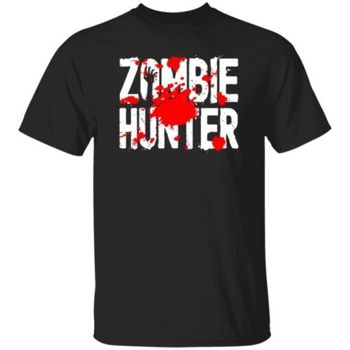 Zombie hunter halloween costume blood splatter Tee shirts