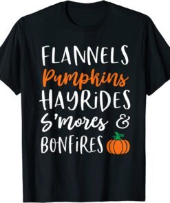 flannel pumpkin spice hayrides and bonfires Tee Shirt