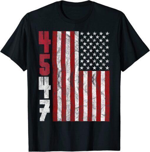 45 47 Trump 2024 Vintage US Flag Trump Supporter Tee Shirt