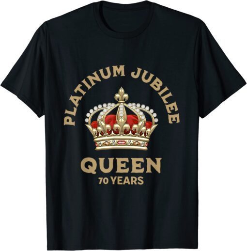 70th Anniversary British Queen Platinum Jubilee Crown Tee Shirt