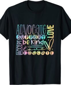 Advocate Love Support Accept Be Kind Autism Awareness T-Shirt