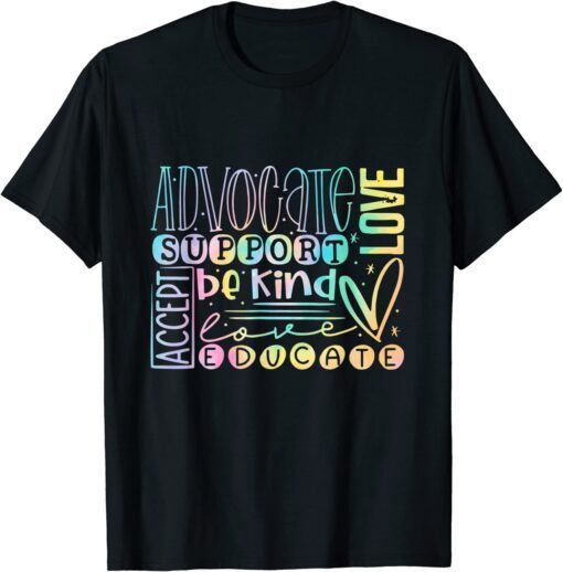 Advocate Love Support Accept Be Kind Autism Awareness T-Shirt