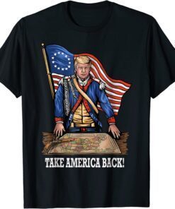 American Flag Donald Trump 2024 Take America Back Election Classic Shirt