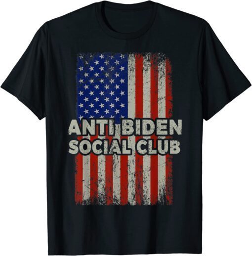 Anti Biden Social Club Distressed American Trump 2024 Tee Shirt