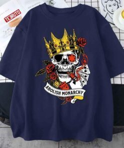 Anti Monarchy Abolish Royals Skull Art Tee Shirt