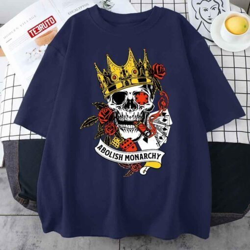 Anti Monarchy Abolish Royals Skull Art Tee Shirt