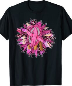 Archery Leopard Pink Flower Ribbon Breast Cancer Awareness Tee Shirt