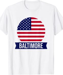BALTIMORE - USA - American place name US flag Tee Shirt