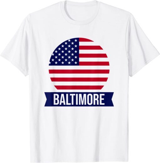 BALTIMORE - USA - American place name US flag Tee Shirt