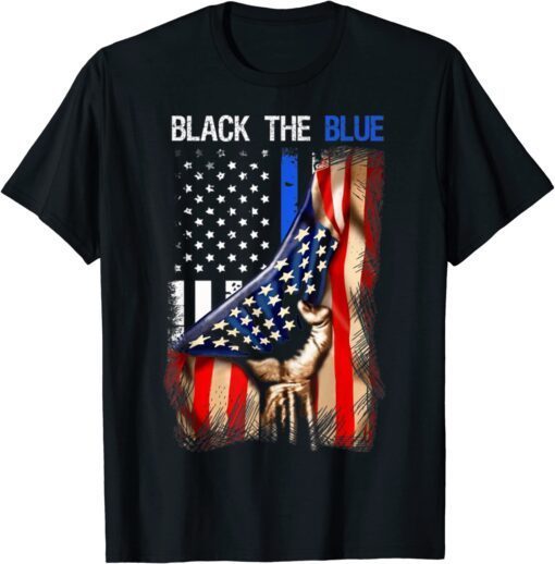Back The Blue American Flag Vintage Tee Shirt