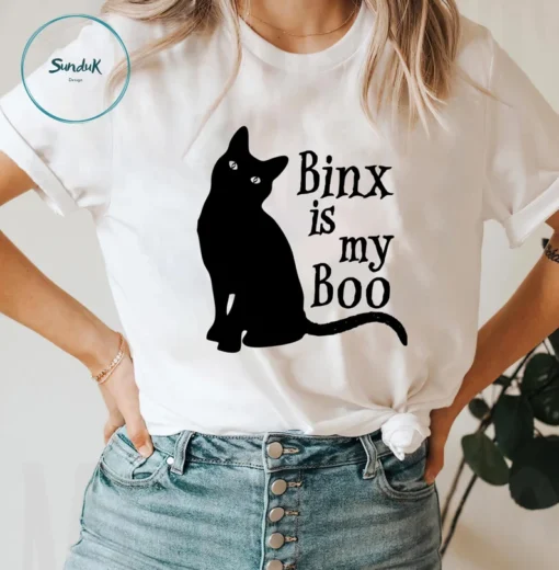 Binx is my Boo Cat in Hocus Pocus Tee Shirt