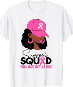 Black Woman In October We Wear Pink Breast Cancer Awareness Tee Shirt