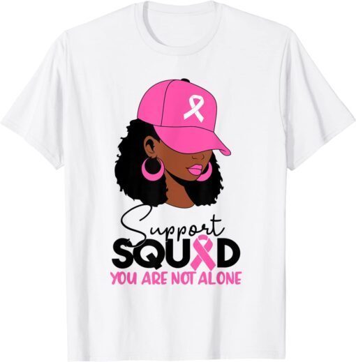 Black Woman In October We Wear Pink Breast Cancer Awareness Tee Shirt