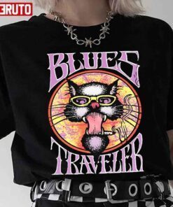 Blues Traveler Retro Art Cat Tee Shirt