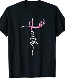 Breast Cancer Faith Cross Breast Cancer Awareness Tee Shirt