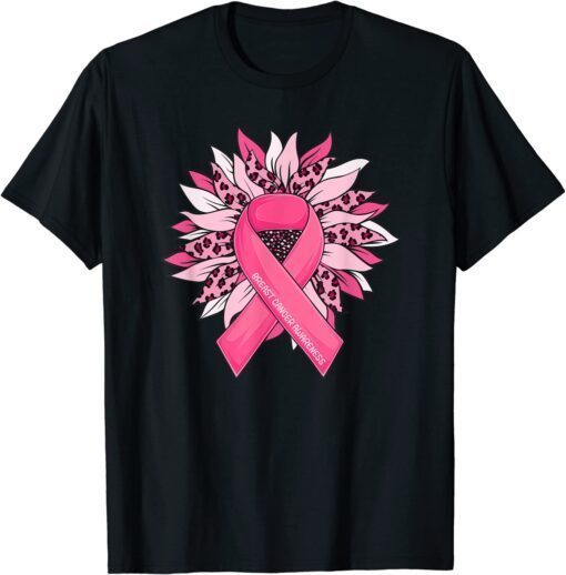 Breast Cancer Sunflower Breast Cancer Awareness Tee Shirt