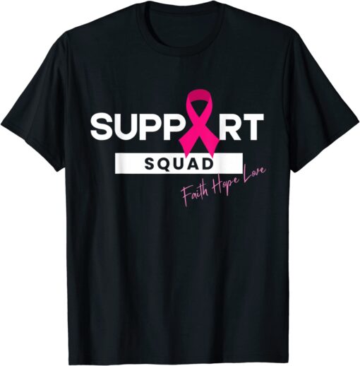 Breast Cancer Warrior Support Squad Breast Cancer Awareness Tee Shirt