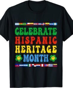 Celebrate Hispanic Heritage Month Latino Hippie Country Flag Tee Shirt