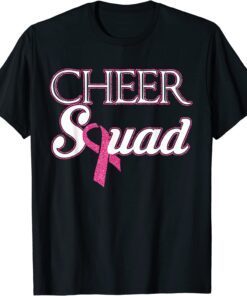 Cheer Squad Breast Cancer Awareness Month ribbon Pink Tee Shirt