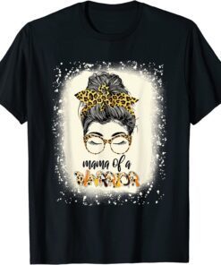 Childhood Cancer Awareness Mama Of A Warrior Messy Bun Tee Shirt