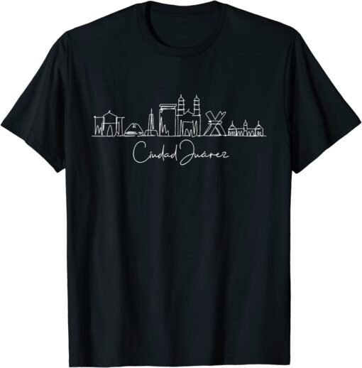 Ciudad Juarez Mexico City Skyline Tee Shirt