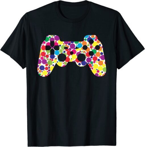 Colorful Polka Dot Game Controller International Dot Day Tee Shirt