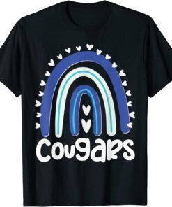 Cougars School Mascot Rainbow Teacher Lover T-Shirt