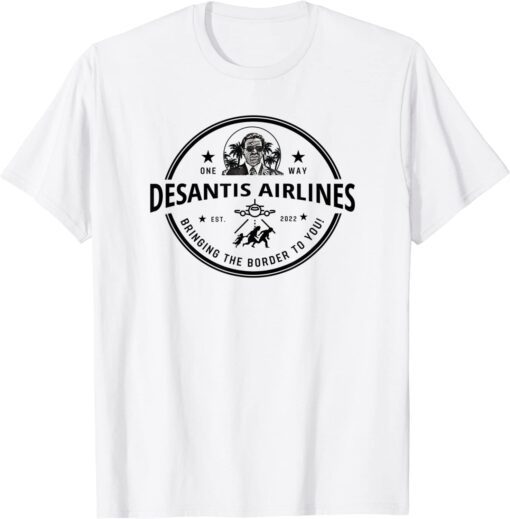 DeSantis Airlines Badge Political Meme Ron DeSantis Tee Shirt