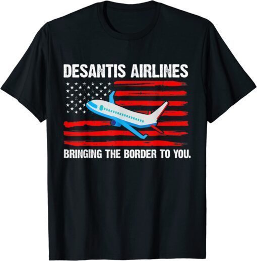 DeSantis Airlines Political US Flag Tee Shirt