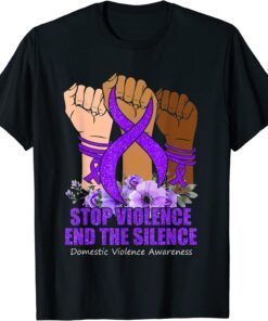 Domestic Violence Awareness Stop Violence End Silence Tee Shirt