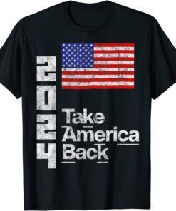 Donald Trump 2024 Take America Back President USA Flag Tee Shirt