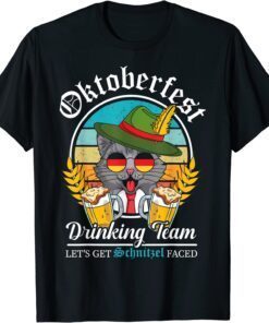 Drinking Team Let's Get Schnitzel Faced Oktoberfest Prost Tee Shirt