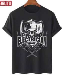 Electrician Skull And Thunderbolts Tee Shirt