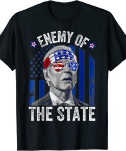 Enemy Of State Trump Quotes American Patriotic USA Flag Tee Shirt