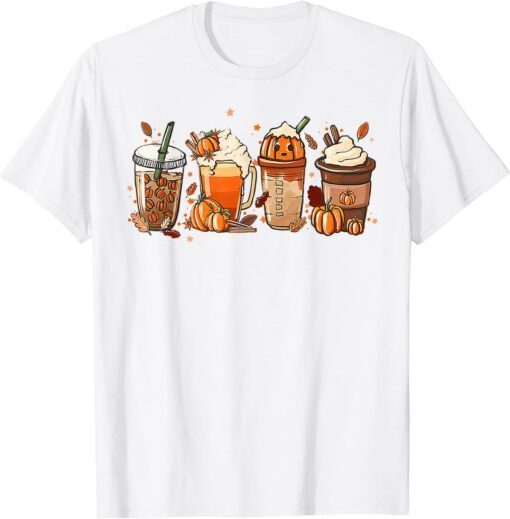 Fall Coffee Pumpkin Latte Drinks Cute Pumpkin Spice T-Shirt