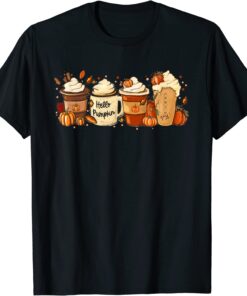 Fall Coffee Pumpkin Spice Latte Drinks Autumn Thanksgiving Tee Shirt