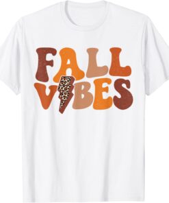 Fall Vibe, Vintage Groovy Fall Season Retro Leopard Tee Shirt