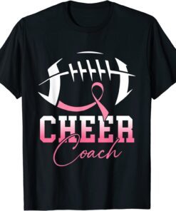 Football Cheer Coach Pink Ribbon Breast Cancer Awareness Tee Shirt