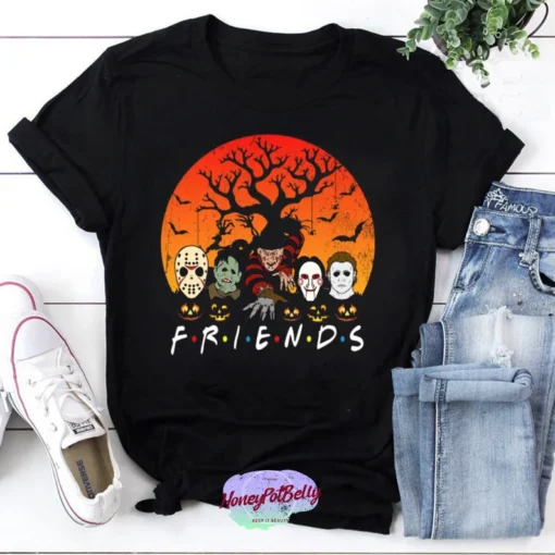 Friends Horror Characters Horror Movie Halloween Tee Shirt