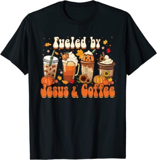 Fueled By Coffee & Christ, Pumpkin Spice Latte, Fall Coffee Tee Shirt