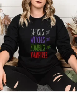 Ghosts and Witches and Zombies and Vampires Halloween Tee Shirt