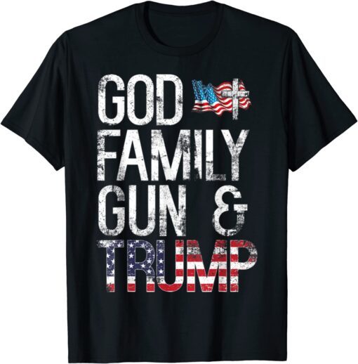 God Gun and Trump,-2nd Amendment Pro Gun Retro T-Shirt