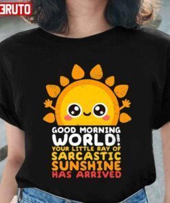 Good Morning World Your Little Ray Of Sarcastic Sunshine Has Arrived Tee Shirt