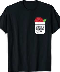 Groom's Drinking Team Pocket Engaged Bachelor Party Squad Tee Shirt