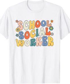 Groovy School Social Worker Coping Skills Back To School Tee Shirt