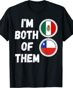 Half Chilean Half Mexican Chileno Heritage Chile Mexico Flag Tee Shirt