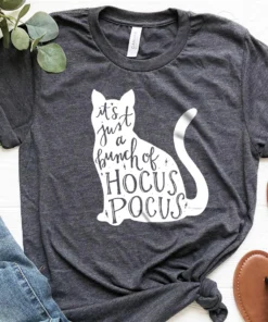 Halloween Cat It's Just A Bunch of Hocus Pocus Tee Shirt
